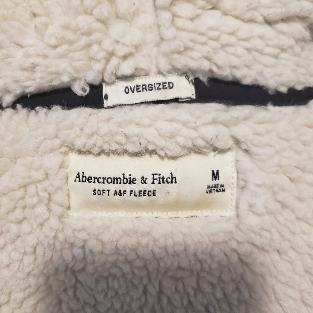 Abercrombie & Fitch Y2K Men's Sherpa Lined Full Zip Gray Hooded Jacket Size M. - Picture 8 of 10